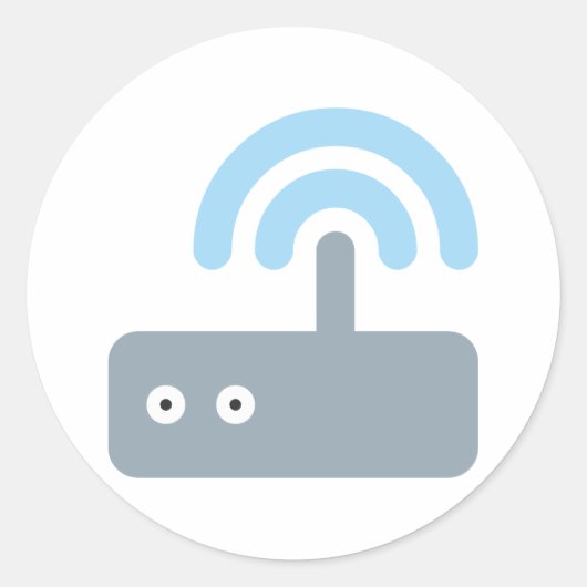 WLAN Router Ronde Sticker (Voorkant)
