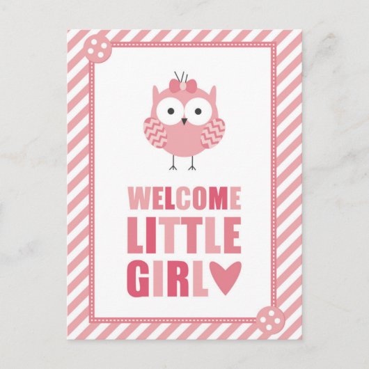 WLCOME LITTLE GIRL BRIEFKAART (Voorkant)