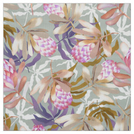 Wlid Flowers Protea Gray Stof