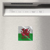 WLS002 Waving FLAG welsh WALES, Fridge Magneet (Insitu (Vaatwasser))
