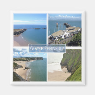 WLS004 GOWER Peninsula Mumbles, Wales, Fridge Magneet