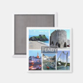 WLS007 TENBY, Wales, Europe, Fridge Magneet (Voorkant / Achterkant)