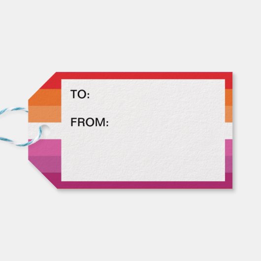 WLW Lesbian Pride Flag Cadeaulabel (Achterkant Horizontaal)