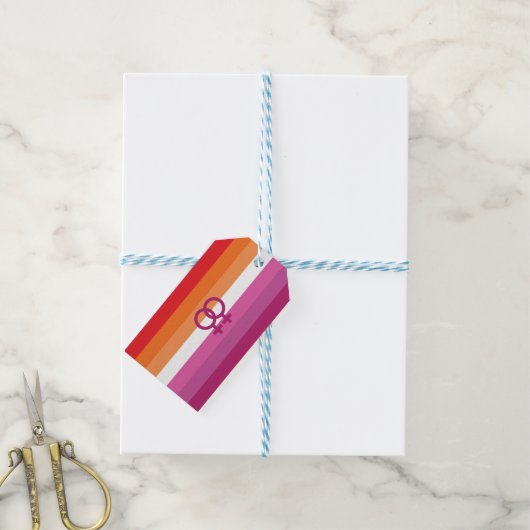 WLW Lesbian Pride Flag Cadeaulabel (Met Touw)