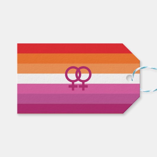 WLW Lesbian Pride Flag Cadeaulabel (Voorkant (Horizontaal))