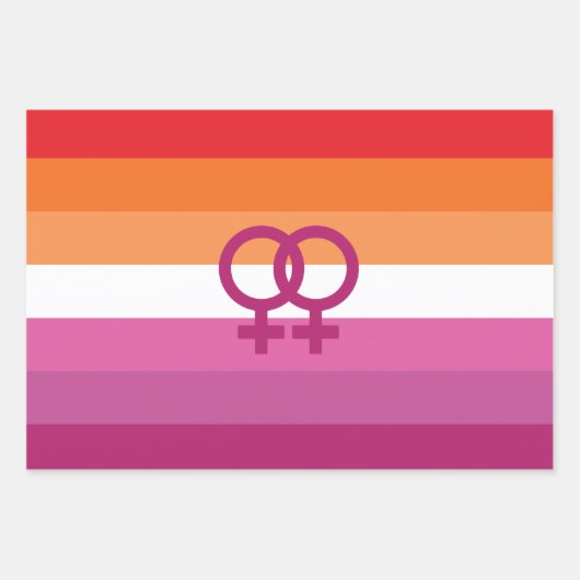 WLW Lesbian Pride Flag Inpakpapier Vel (Voorkant 2)