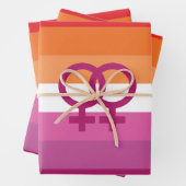 WLW Lesbian Pride Flag Inpakpapier Vel (In situ)