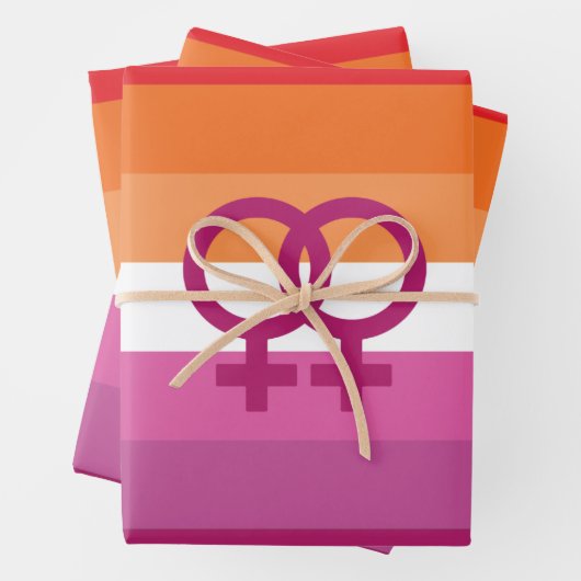 WLW Lesbian Pride Flag Inpakpapier Vel (In situ)
