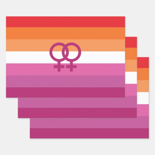 WLW Lesbian Pride Flag Inpakpapier Vel (Set)
