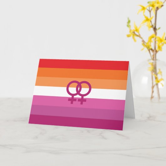 WLW Lesbian Pride Flag Kaart (Gele Bloem)