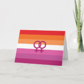 WLW Lesbian Pride Flag Kaart (Voorkant)