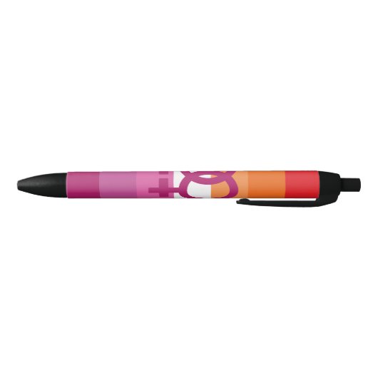 WLW Lesbian Pride Flag Zwarte Inkt Pen (Bodem)