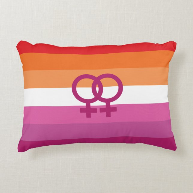 WLW Lesbische Pride Vlag Accent Kussen (Voorkant)