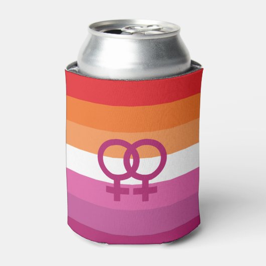 WLW Lesbische Pride Vlag Blikjeskoeler (Blikje Voorkant)