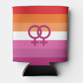 WLW Lesbische Pride Vlag Blikjeskoeler (Voorkant)
