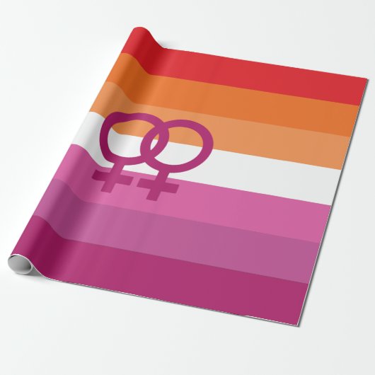 WLW Lesbische Pride-vlag Cadeaupapier (Uitgerold)