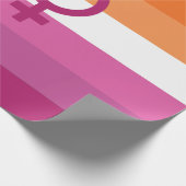 WLW Lesbische Pride-vlag Cadeaupapier (Hoek)