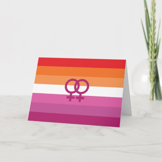 WLW Lesbische Pride-vlag Feestdagen Kaart (Voorkant)