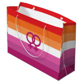 WLW Lesbische Pride-vlag Groot Cadeauzakje (Achterkant Gekanteld)