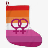 WLW Lesbische Pride-vlag Grote Kerstsok (Voorkant)