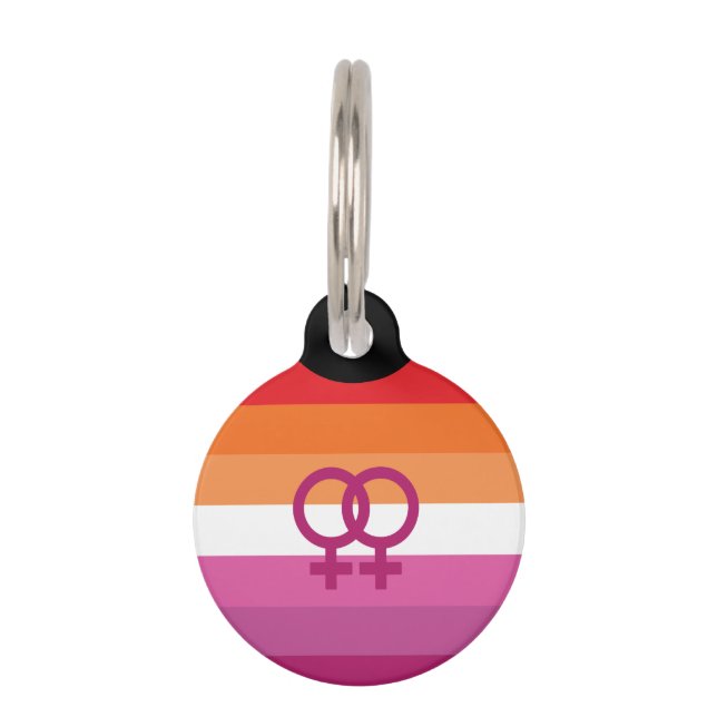 WLW Lesbische Pride-vlag Huisdierpenning (Voorkant)