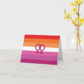 WLW Lesbische Pride Vlag Kaart (Gele Bloem)