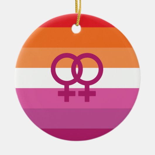 WLW Lesbische Pride Vlag Keramisch Ornament (Voorkant)