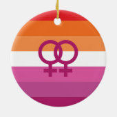 WLW Lesbische Pride Vlag Keramisch Ornament (Achterkant)