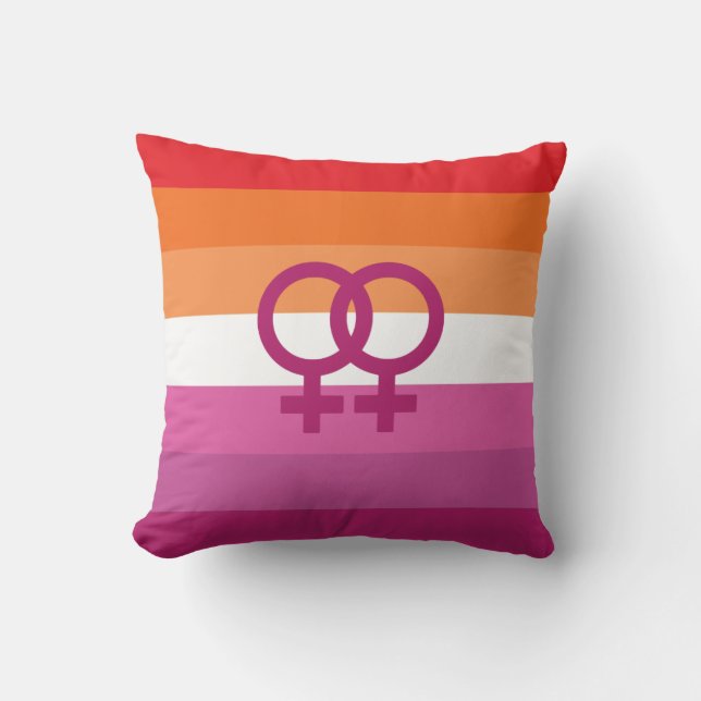 WLW Lesbische Pride-vlag Kussen (Voorkant)
