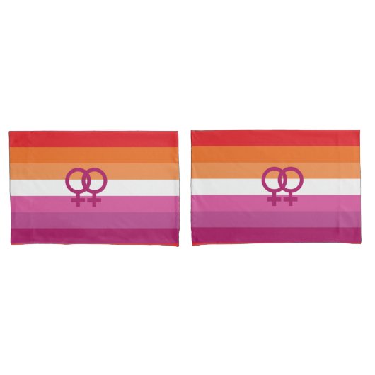 WLW Lesbische Pride-vlag Kussensloop (Voorkant-Set)