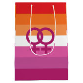 WLW Lesbische Pride-vlag Medium Cadeauzakje (Achterkant)