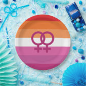 WLW Lesbische Pride-vlag Papieren Bordje (Feest)