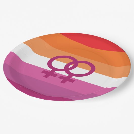 WLW Lesbische Pride-vlag Papieren Bordje (Gekanteld)