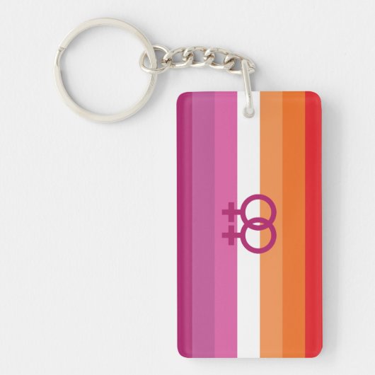 WLW Lesbische Pride Vlag Sleutelhanger (Voorkant)