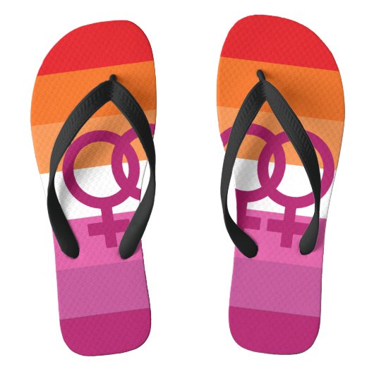 WLW Lesbische Pride-vlag Teenslippers (Voetbed)