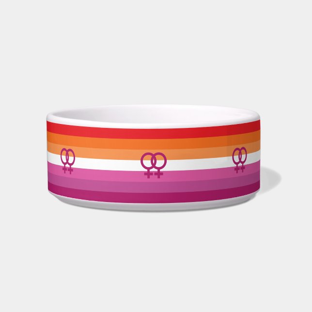 WLW Lesbische Pride-vlag Voerbakje (Voorkant)