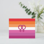 WLW Lesbische Pride-vlag (Zonsondergang) Briefkaart (Staand voorkant)