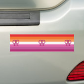 WLW Lesbische Pride-vlag (Zonsondergang) Bumpersticker (Op auto)