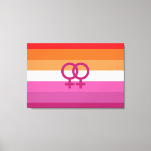WLW Lesbische Pride-vlag (Zonsondergang) Canvas Afdruk