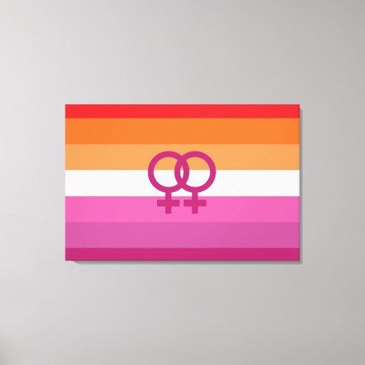 WLW Lesbische Pride-vlag (Zonsondergang) Canvas Afdruk (Voorkant)