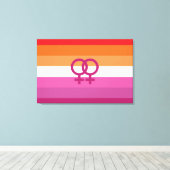 WLW Lesbische Pride-vlag (Zonsondergang) Canvas Afdruk (Insitu (Houten vloer))