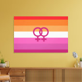 WLW Lesbische Pride-vlag (Zonsondergang) Canvas Afdruk (Insitu (Woonkamer))