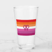 WLW Lesbische Pride-vlag (Zonsondergang) Glas (Voorkant)