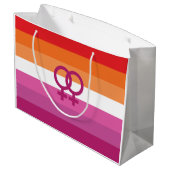 WLW Lesbische Pride-vlag (Zonsondergang) Groot Cadeauzakje (Achterkant Gekanteld)