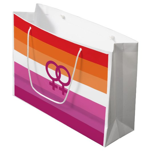 WLW Lesbische Pride-vlag (Zonsondergang) Groot Cadeauzakje (Voorkant Gekanteld)