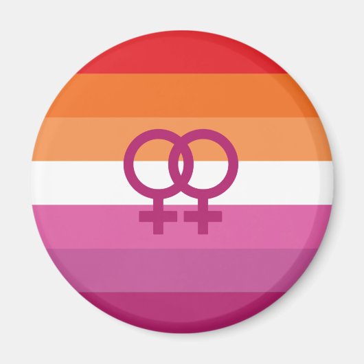 WLW Lesbische Pride-vlag (Zonsondergang) Magneet (Voorkant)
