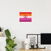 WLW Lesbische Pride-vlag (Zonsondergang) Poster (Thuiskantoor)