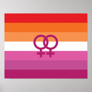WLW Lesbische Pride-vlag (Zonsondergang) Poster