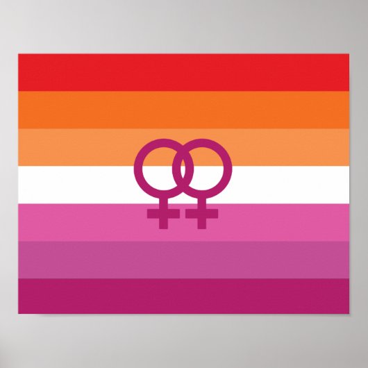 WLW Lesbische Pride-vlag (Zonsondergang) Poster (Voorkant)