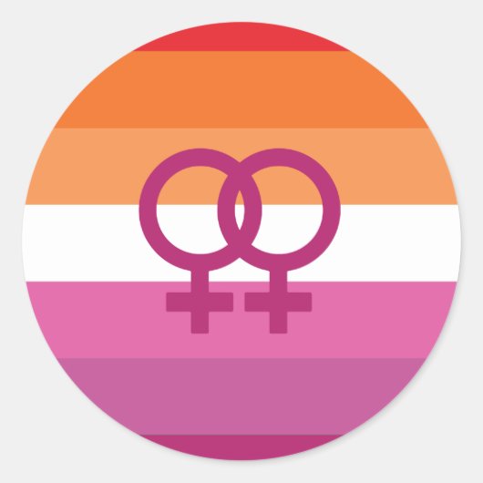 WLW Lesbische Pride-vlag (Zonsondergang) Ronde Sticker (Voorkant)